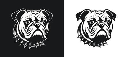 Bulldog with Fearful Expression in Silhouette Form vector