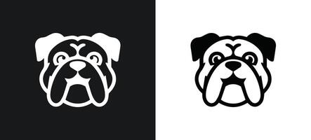 White Bulldog Silhouette with a Cheerful Expression vector