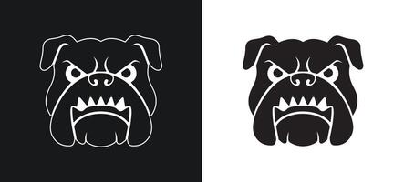 Angry Bulldog Silhouette in Profile vector