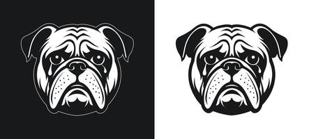 Silhouette Illustration of a Bulldog Crying Expression vector