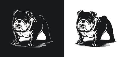 Bulldog Grinning with Anger Silhouette Art vector