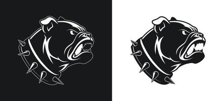 Bulldog Face Expression in Rage Silhouette vector