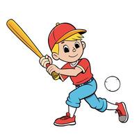 A Boy's Bat and Ball Game vector