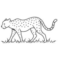 Simple Cheetah Line Drawing vector