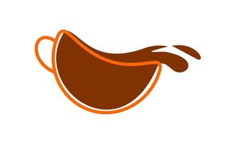 A minimalist design showcasing a coffee cup with flowing coffee, representing warmth and energy. vector