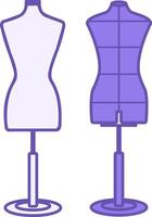 Colored Mannequin Icons. Illustration. Artificial Model for Displaying Clothes in a Store. Fashion Concept vector