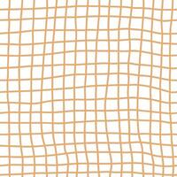 Abstract square orange grid paper. Hand drawn line illustration. Math squared seamless pattern for notebook sheet, template, scrapbooking, school design or stationery vector
