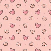 Pink hearts, background, pattern of cute hearts in light pink color. vector