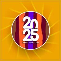 Happy new year 2025 yellow color modern background vector
