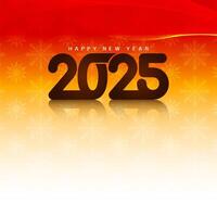 Happy new year 2025 text design greeting background vector
