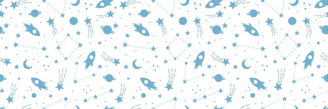 cohete bandera, sin costura repitiendo patrón, amplio horizontal cubrir fondo, interminable loseta vector