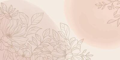 Abstract floral background, pastel watercolor minimalist wallpaper design with botanical elements, vector