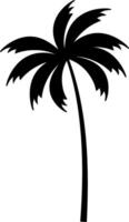Simple palm tree silhouette icon, graphic element isolated vector