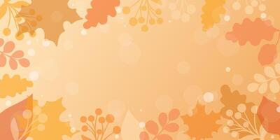 Autumn abstract background with leaves, nature banner design vector