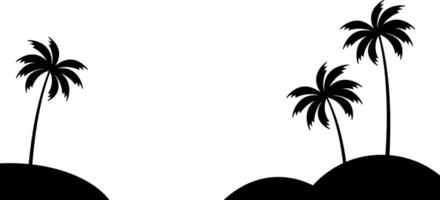 Palm tree silhouette border, summer flat illustration, isolated graphic element with trees vector