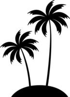 Palm tree island, isolated clip art illustration, element vector