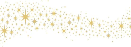 Gold sparkling star decorative wave, clip art element, isolated design vector