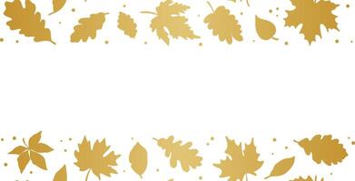 Golden leaf border, thanksgiving frame design, festive autumn banner illustration vector