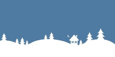 Flat winter background illustration, Christmas banner design, simple minimalist modern design vector