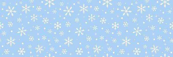 Christmas seamless snowflake background, seamless repeating pattern blue and white wallpaper design vector