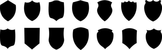 Vintage label set, shield silhouettes, badges design set vector