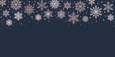 Soft snowflake background, multicolored modern snow falling illustration header, greeting card template, modern trendy flat design vector
