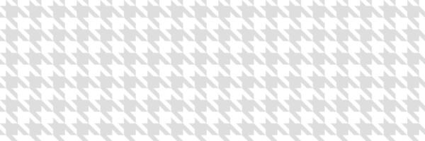 Hound tooth white and grey fabric print, seamless repeating pattern banner, horizontal wallpaper or background design vector