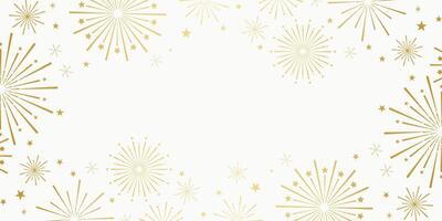 Gradient gold fireworks sunburst frame design, elegant holiday celebration, greeting or invitation design, transparent vector