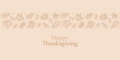 Thanksgiving neutral minimalistic greeting card design, simple background template vector