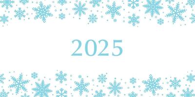 2025 minimalist new year snowflake border background design vector