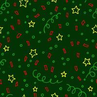 Seamless pattern with confetti. Hand drawn illustration in outline style. vector