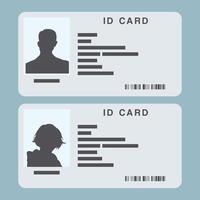 Identity Card with Barcode. Personal Identity Card Elements. Identity Card Information Illustration. vector