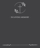 Funeral card. Empty card with grey background vector