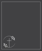 Funeral card. Empty card with cross vector