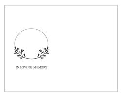 Funeral card. Empty card with photo frame in leaves vector
