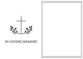 Funeral card. Empty card. Space for text vector