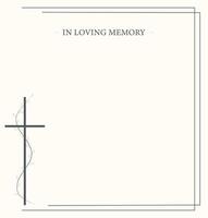 Funeral card. Empty card with black cross and frame vector