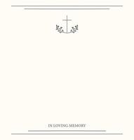 Funeral card. Empty card. White background with cross vector