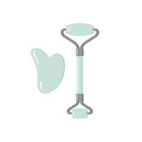 Face massage Roller and Gua Sha vector