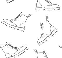 Seamless pattern of doodle sketch boot vector
