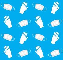 Seamless pattern of face mask and gloves vector