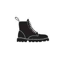 Hand drawn doodle sketch black boot vector