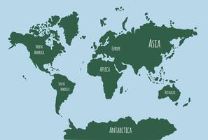 Hand drawn doodle sketch colored world map vector
