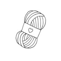 Hand drawn doodle sketch knitting threads vector