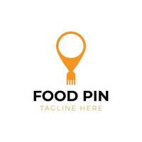 Creative minimal food pin Logo design template vector