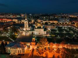 Tula Kremlin, aerial view from drone. Epiphany and Assumption Cathedrals photo