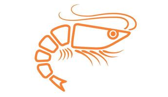 Illustration of shrimp in flat style. vector