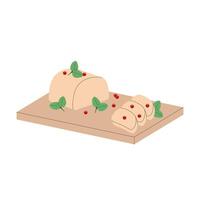 Foie gras with goose songs. French cuisine, food, dish. illustration isolated on white background vector