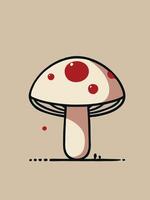 a cartoon mushroom with red spots on it vector