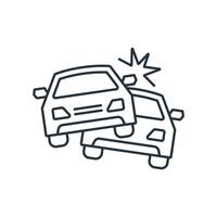 car crash icons symbol elements for infographic web vector